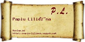 Papiu Liliána névjegykártya